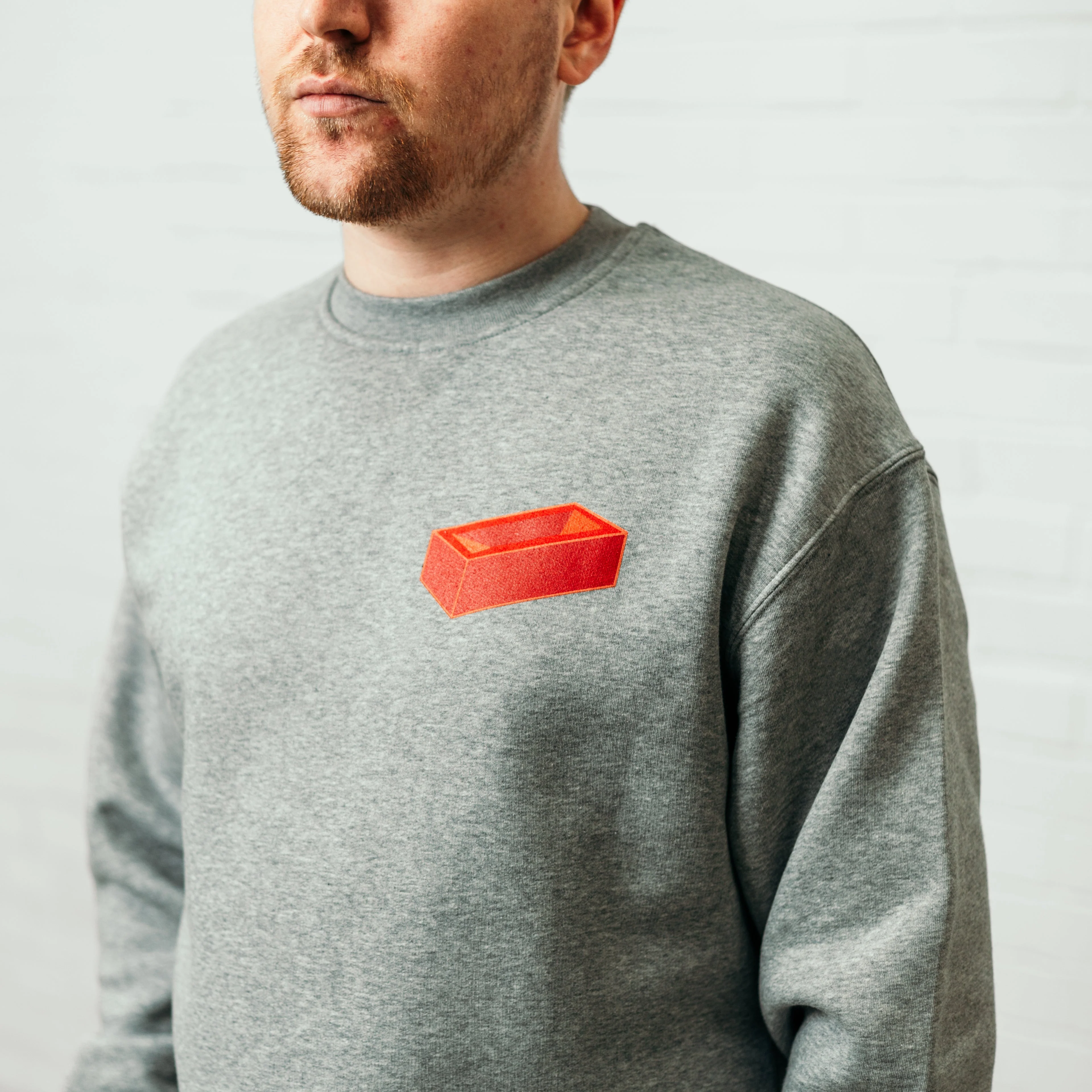 Red Brick Sweatshirt Heather Grey - Image 3